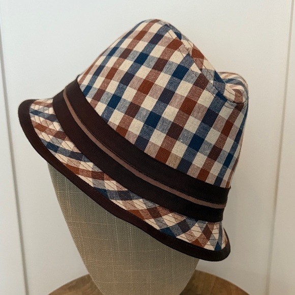 Grace Hats Plaid Bucket Hat with Brown Trim - Picture 2 of 9